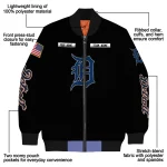 customized detroit tigers american flag skull black bomber jacket best selling