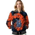 customized detroit tigers burst splatter navy varsity jacket best selling