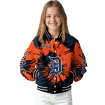 customized detroit tigers burst splatter navy varsity jacket best selling