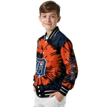 customized detroit tigers burst splatter navy varsity jacket best selling