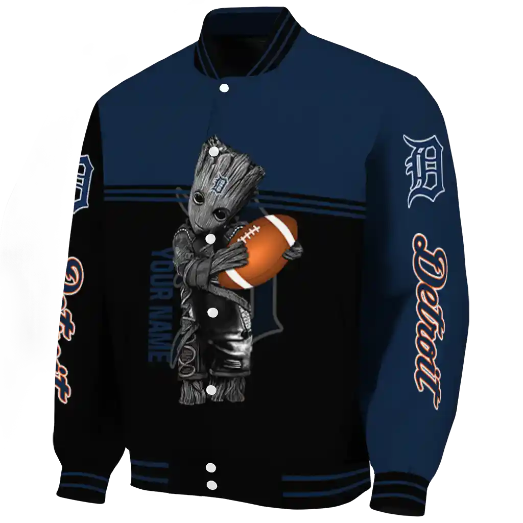 customized detroit tigers groot football navy black varsity jacket best selling customized detroit tigers groot football navy black varsity jacket best selling