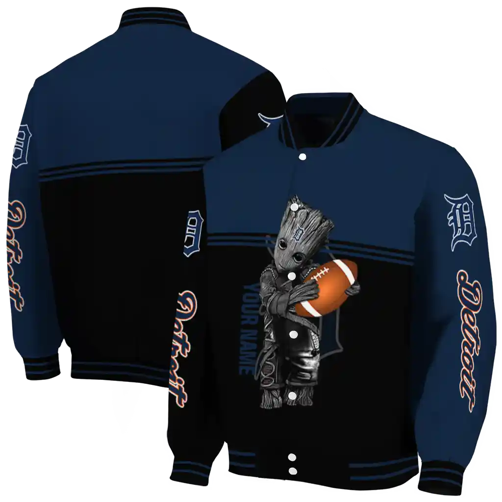 customized detroit tigers groot football navy black varsity jacket fashion forward customized detroit tigers groot football navy black varsity jacket fashion forward