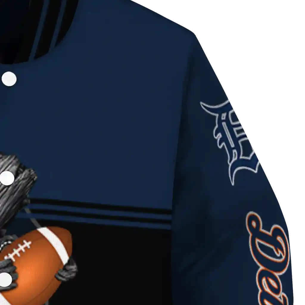 customized detroit tigers groot football navy black varsity jacket premium grade customized detroit tigers groot football navy black varsity jacket premium grade