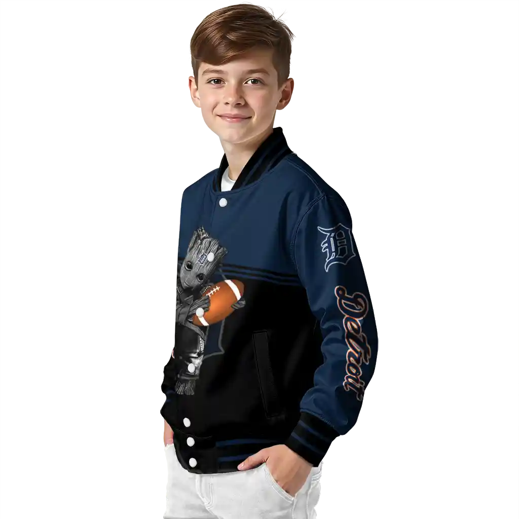 customized detroit tigers groot football navy black varsity jacket trendy customized detroit tigers groot football navy black varsity jacket trendy