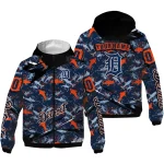 customized detroit tigers shark art navy windbreaker jacket best selling