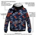 customized detroit tigers shark art navy windbreaker jacket best selling