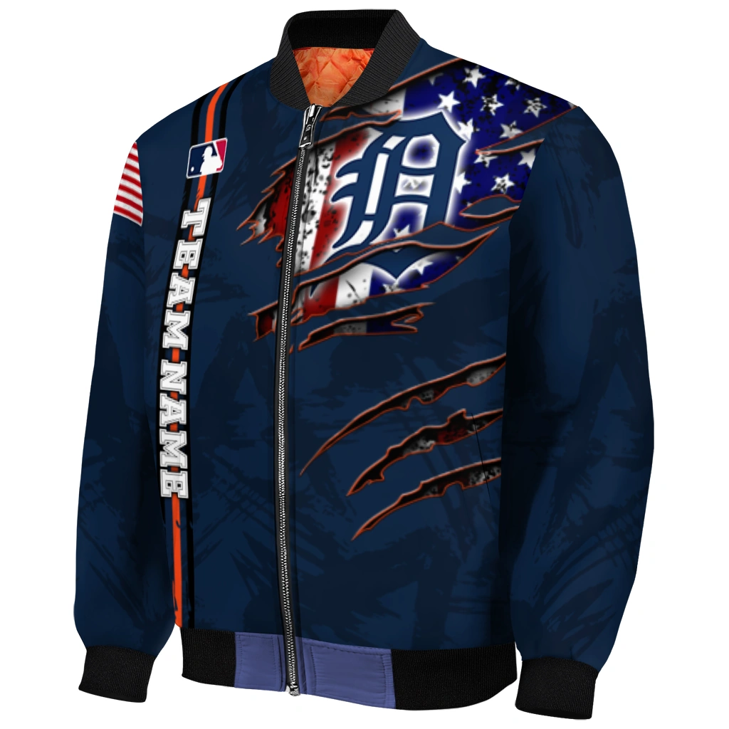 customized detroit tigers us flag claws navy bomber jacket fashion forward customized detroit tigers us flag claws navy bomber jacket fashion forward