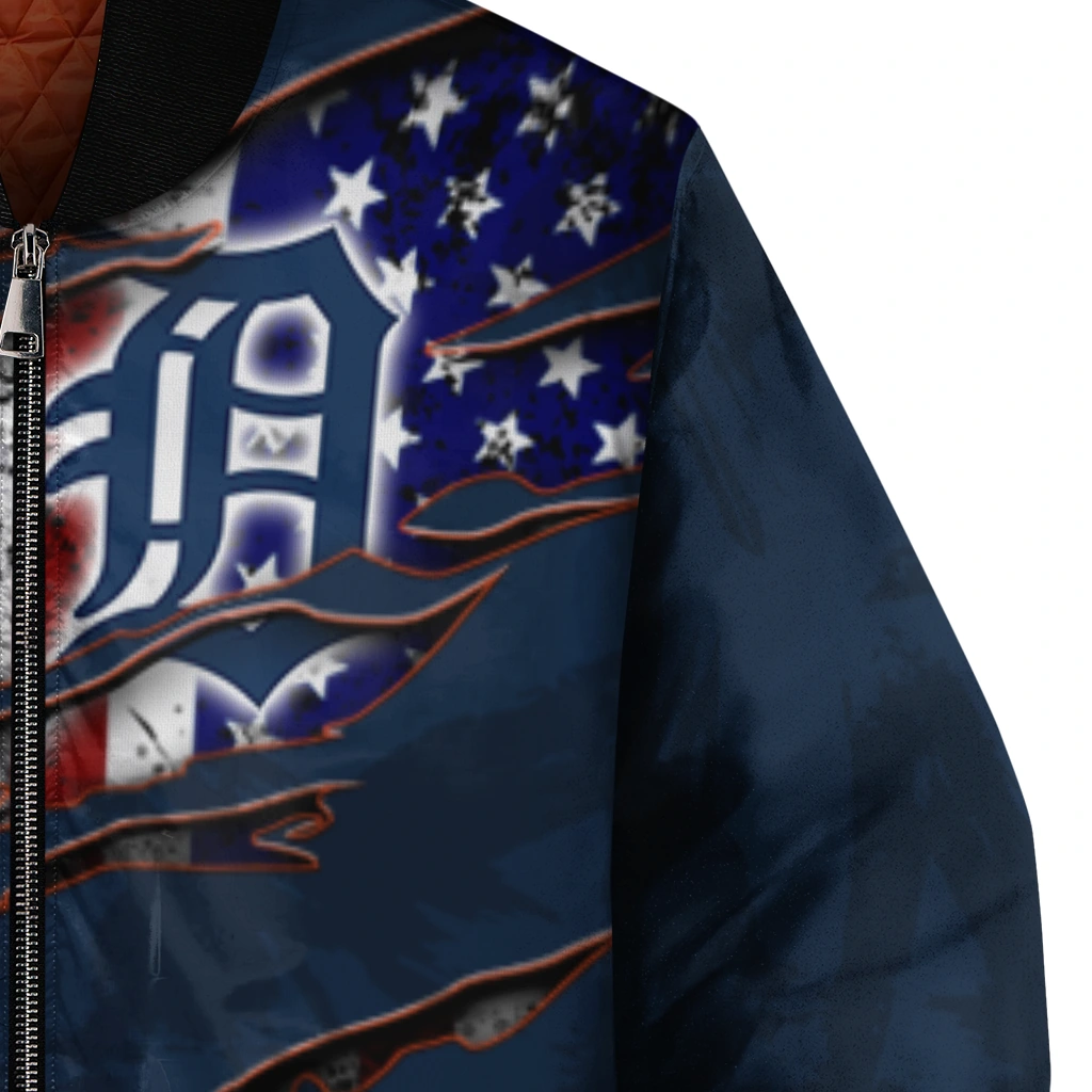 customized detroit tigers us flag claws navy bomber jacket premium grade customized detroit tigers us flag claws navy bomber jacket premium grade