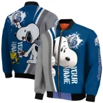 customized drake bulldogs snoopy head blue bomber jacket best selling
