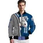 customized drake bulldogs snoopy head blue bomber jacket best selling