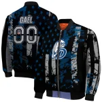customized drake bulldogs star stripes blue black bomber jacket best selling