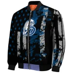 customized drake bulldogs star stripes blue black bomber jacket best selling