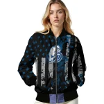 customized drake bulldogs star stripes blue black bomber jacket best selling