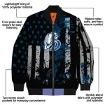 customized drake bulldogs star stripes blue black bomber jacket best selling