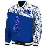 customized duke blue devils camouflage splash blue varsity jacket best selling