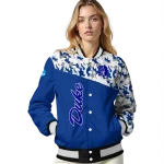 customized duke blue devils camouflage splash blue varsity jacket best selling