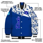 customized duke blue devils camouflage splash blue varsity jacket best selling