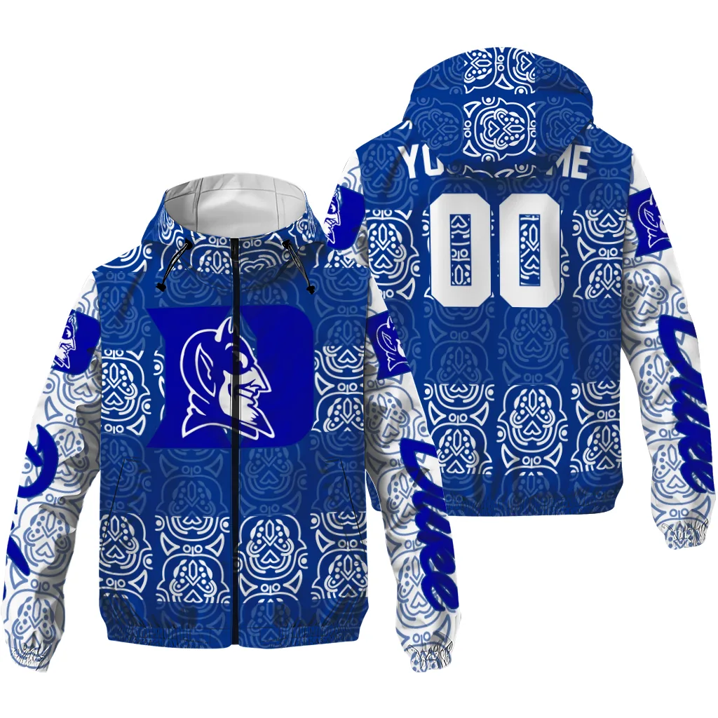 customized duke blue devils cat eyes blue windbreaker jacket high quality customized duke blue devils cat eyes blue windbreaker jacket high quality