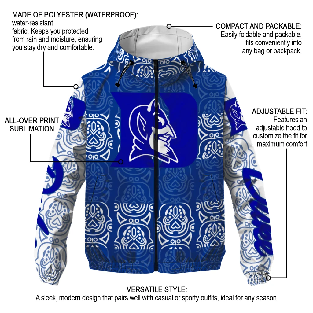 customized duke blue devils cat eyes blue windbreaker jacket new arrival customized duke blue devils cat eyes blue windbreaker jacket new arrival