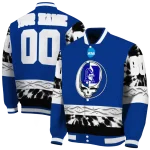 customized duke blue devils circle skull blue black varsity jacket best selling