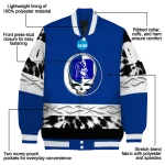 customized duke blue devils circle skull blue black varsity jacket best selling