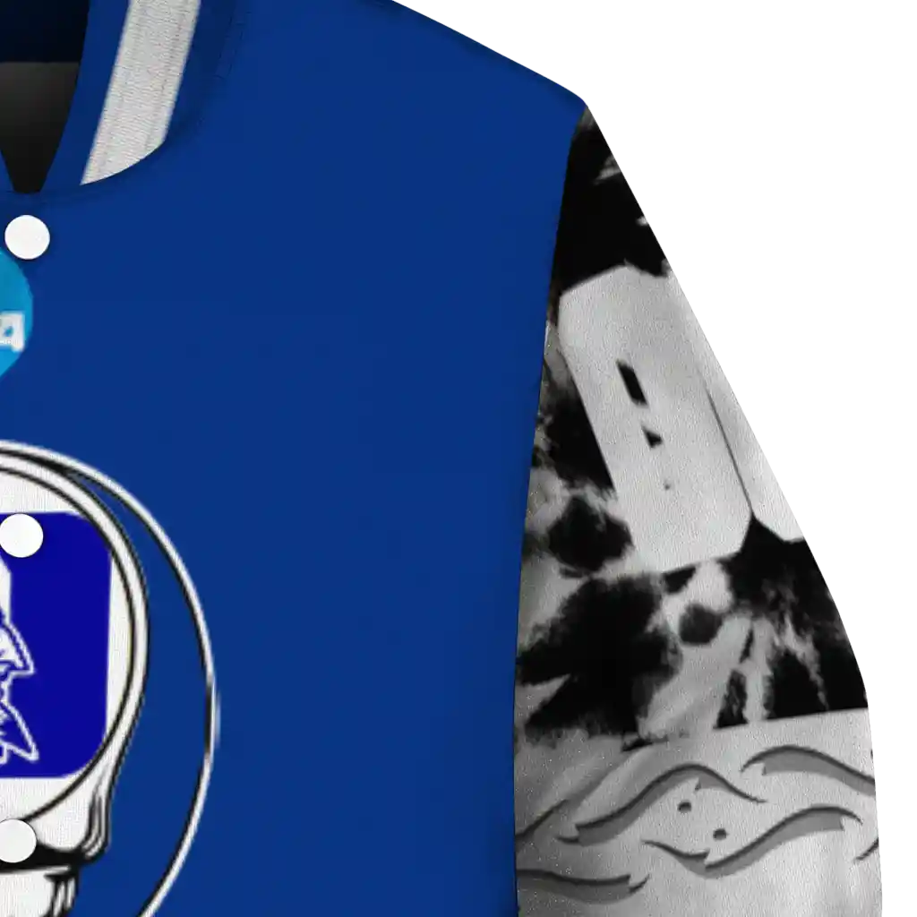 customized duke blue devils circle skull blue black varsity jacket premium grade customized duke blue devils circle skull blue black varsity jacket premium grade