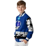customized duke blue devils circle skull blue black varsity jacket best selling