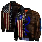 customized duke blue devils flag wood brown bomber jacket best selling