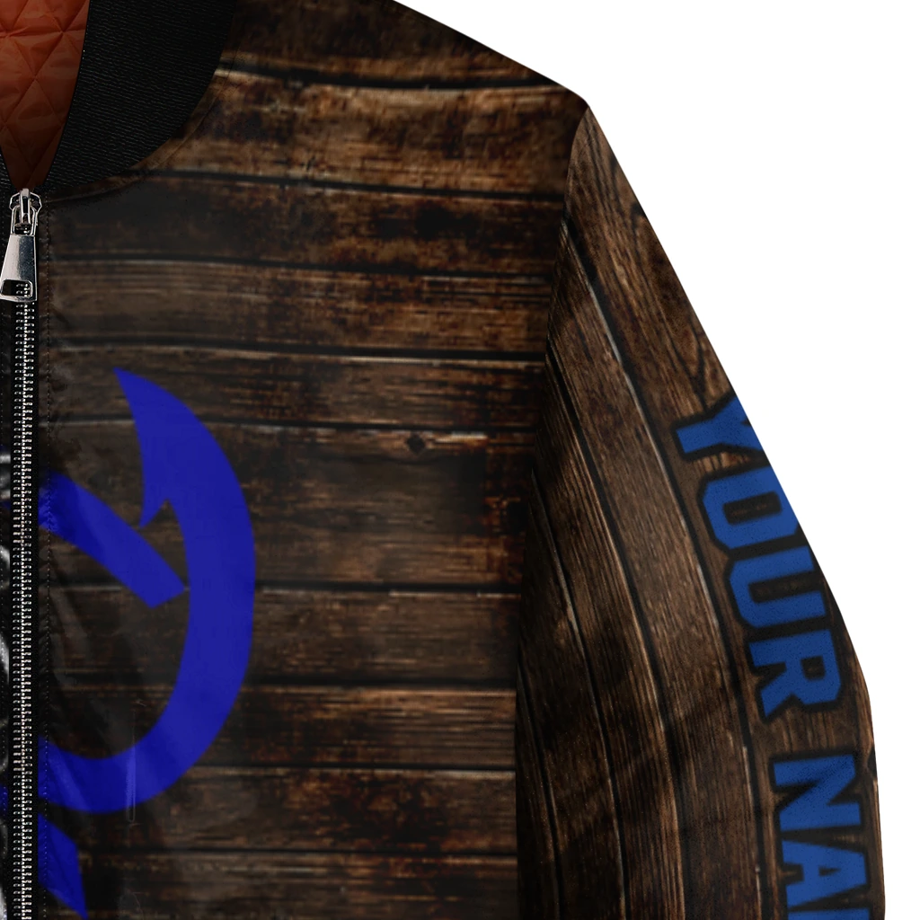 customized duke blue devils flag wood brown bomber jacket premium grade customized duke blue devils flag wood brown bomber jacket premium grade
