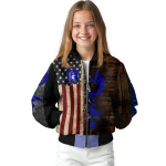 customized duke blue devils flag wood brown bomber jacket best selling