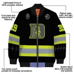 customized duke blue devils heartbeat accent black green bomber jacket best selling