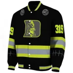 customized duke blue devils heartbeat accent black green varsity jacket best selling