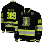customized duke blue devils heartbeat accent black green varsity jacket best selling