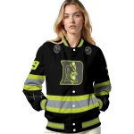 customized duke blue devils heartbeat accent black green varsity jacket best selling
