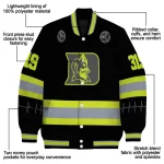 customized duke blue devils heartbeat accent black green varsity jacket best selling