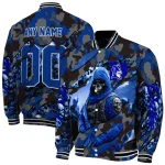 customized duke blue devils skull horde blue varsity jacket best selling