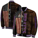 customized east carolina pirates flag wood brown varsity jacket best selling