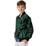 customized eastern michigan eagles antlers motif green black bomber jacket best selling