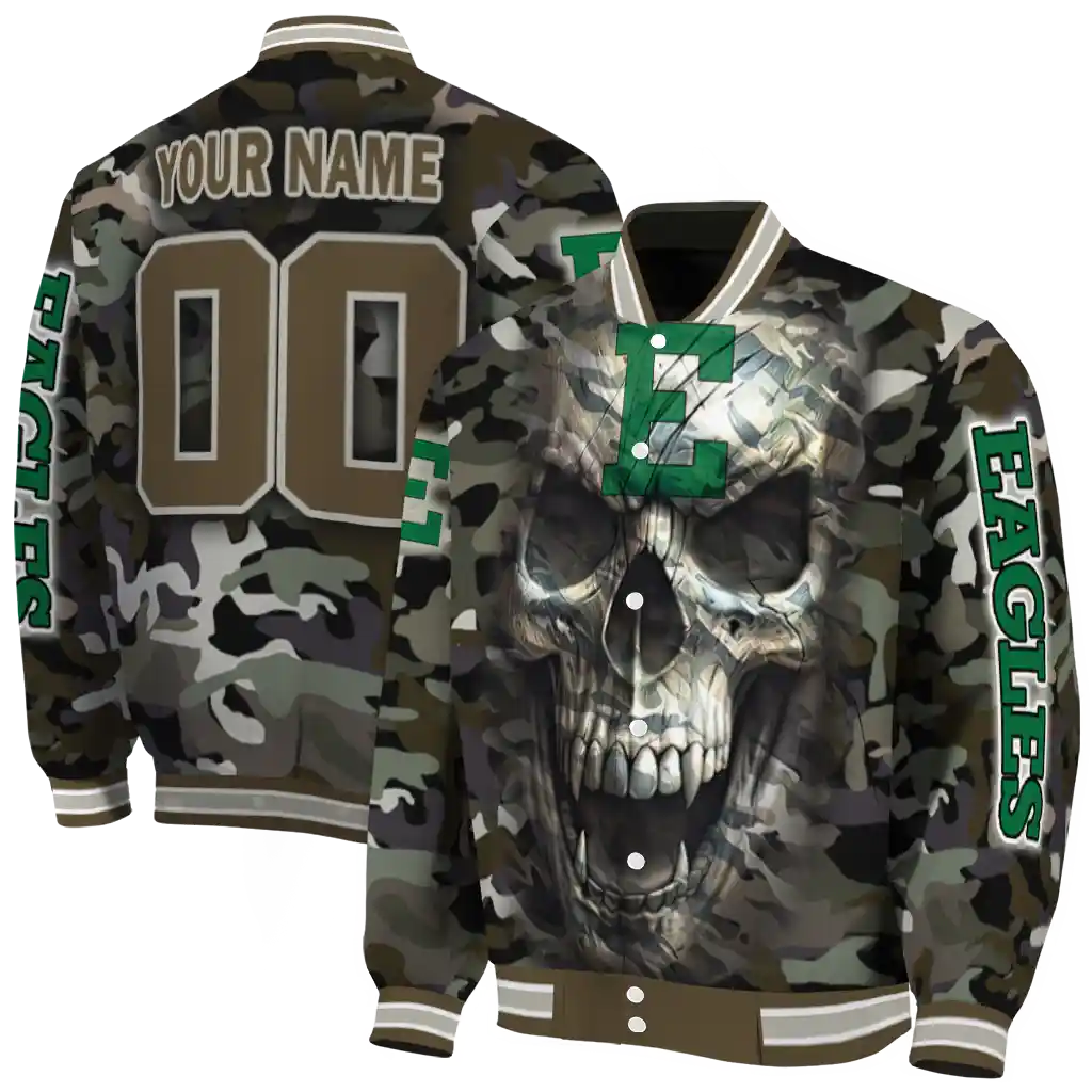 customized eastern michigan eagles camouflage skull camouflage varsity jacket fashion forward customized eastern michigan eagles camouflage skull camouflage varsity jacket fashion forward