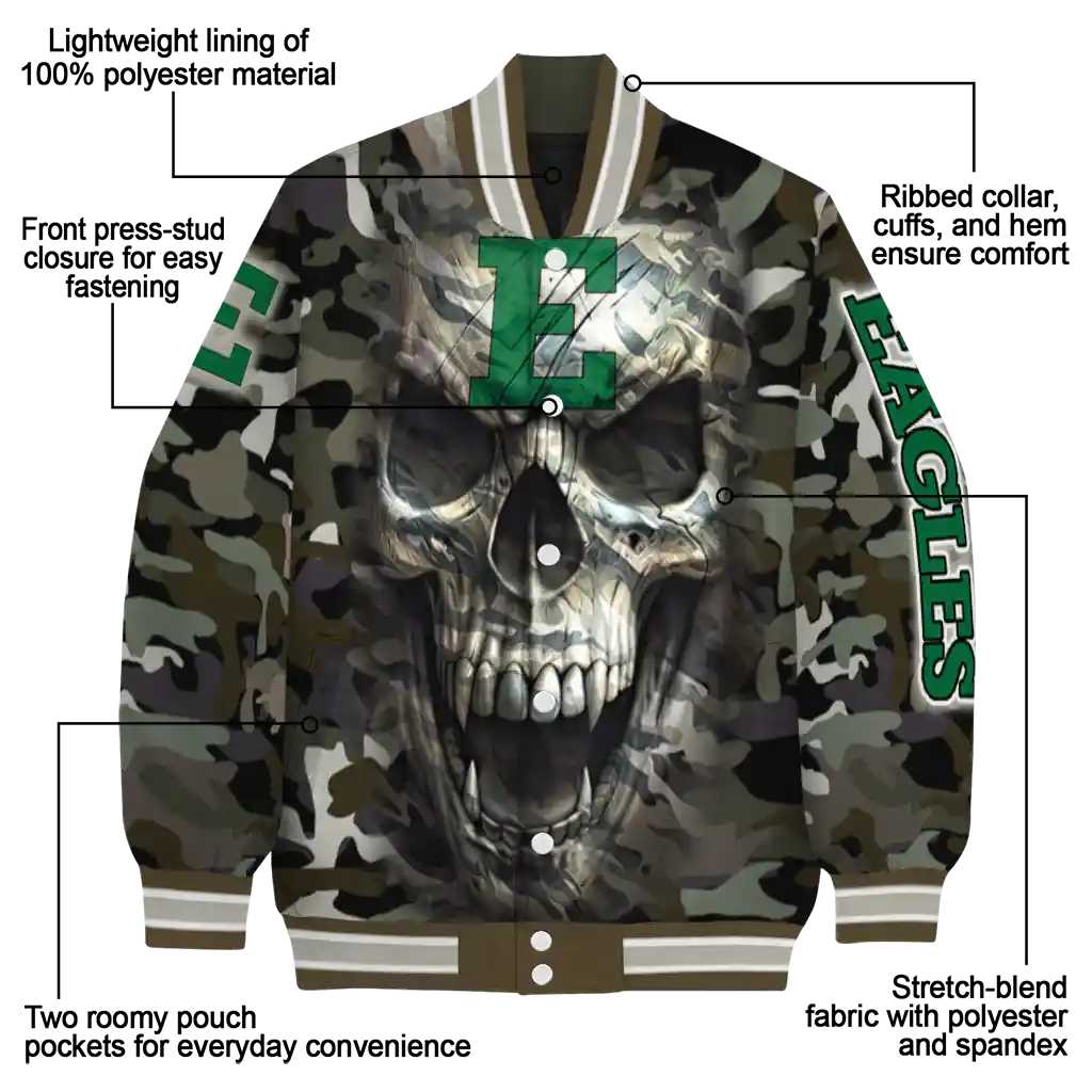 customized eastern michigan eagles camouflage skull camouflage varsity jacket new arrival customized eastern michigan eagles camouflage skull camouflage varsity jacket new arrival
