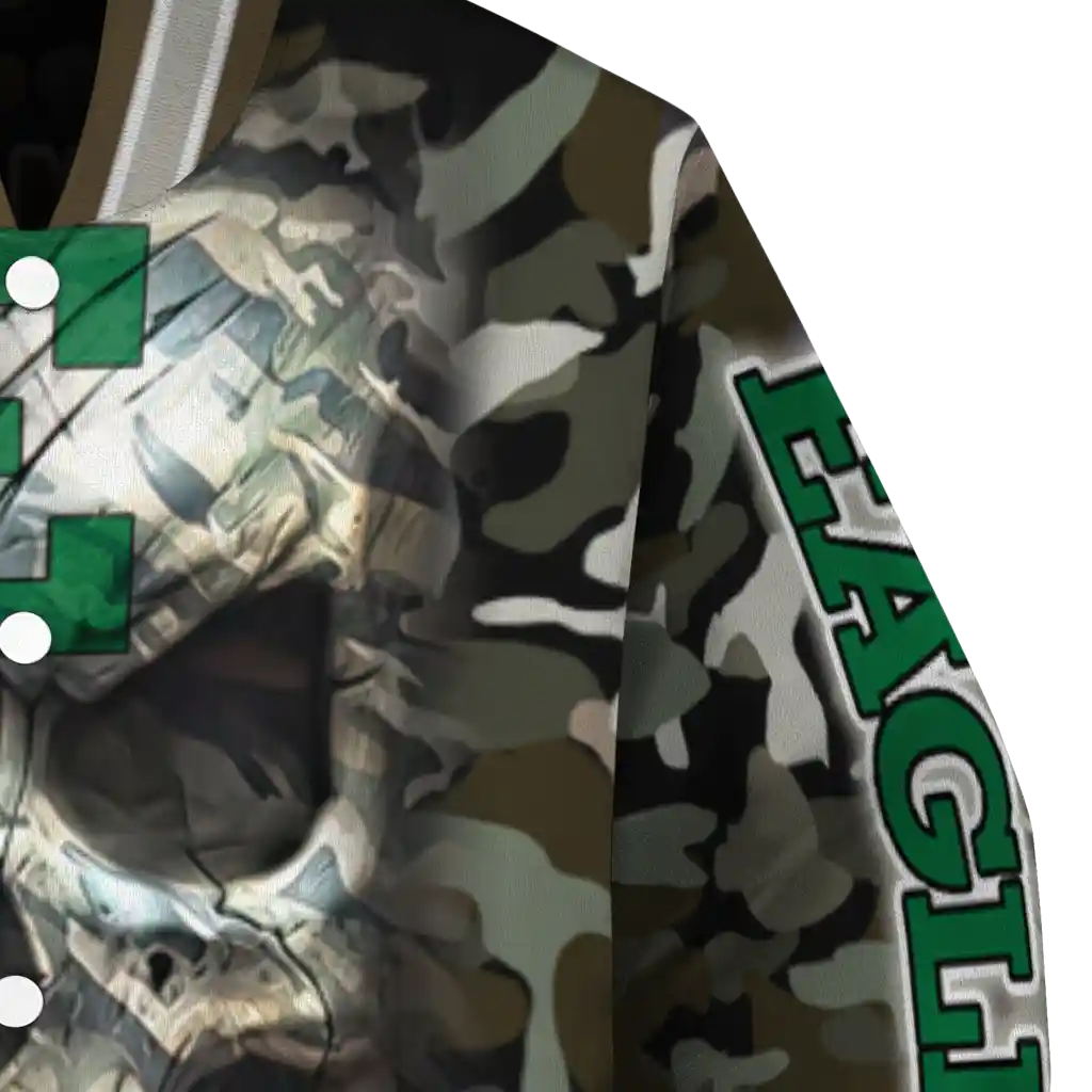 customized eastern michigan eagles camouflage skull camouflage varsity jacket premium grade customized eastern michigan eagles camouflage skull camouflage varsity jacket premium grade
