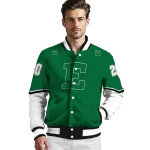 customized eastern michigan eagles chevron style green varsity jacket best selling