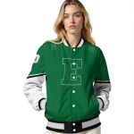 customized eastern michigan eagles chevron style green varsity jacket best selling
