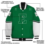 customized eastern michigan eagles chevron style green varsity jacket best selling