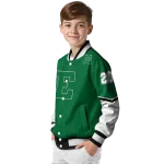 customized eastern michigan eagles chevron style green varsity jacket best selling