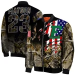 customized eastern michigan eagles patriot deer camouflage bomber jacket best selling