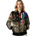 customized eastern michigan eagles patriot deer camouflage bomber jacket best selling