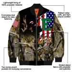 customized eastern michigan eagles patriot deer camouflage bomber jacket best selling