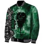 customized eastern michigan eagles skull cluster green varsity jacket best selling