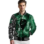 customized eastern michigan eagles skull cluster green varsity jacket best selling
